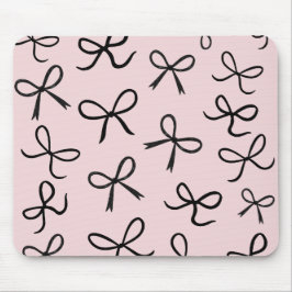 Alfombrilla De Ratón Lazos Pequeños Negros Lindos de Moda Rosa