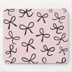 Alfombrilla De Ratón Lazos Pequeños Negros Lindos de Moda Rosa