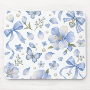 Alfombrilla De Ratón Lazos y flores de prado azul