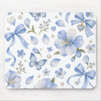 Alfombrilla De Ratón Lazos y flores de prado azul