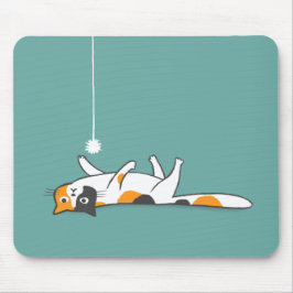 Alfombrilla De Ratón Lazy Calico Cat | Mousepad del Mascota Kitty Lover