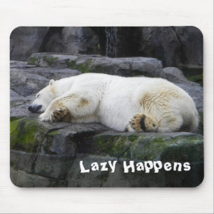 Alfombrilla De Ratón Lazy Happens Polar Bear