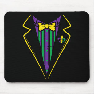 Alfombrilla De Ratón Lazy Tuxedo Costume Bow Tie Funny Mardi Gras Carni