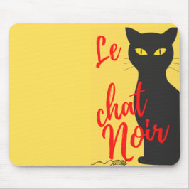 Alfombrilla De Ratón Le Chat Noir Rojo y Amarillo moderno