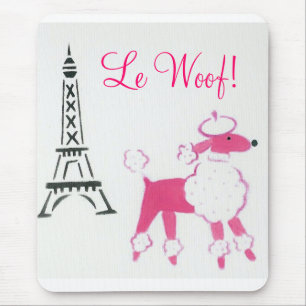 Alfombrilla De Ratón ¡Le Woof! Caniche rosado en París