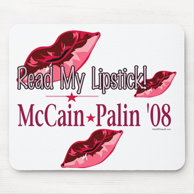 Alfombrilla De Ratón Lea mi lápiz labial McCain/Palin Mousepad (Frente)