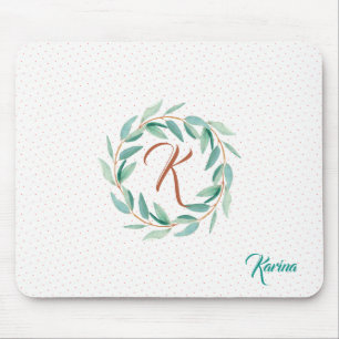 Alfombrilla De Ratón Leafas modernas de eucalipto verde salado