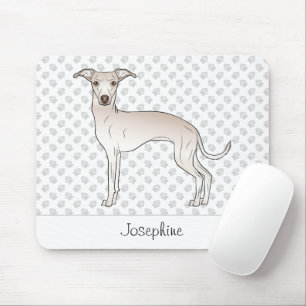 Alfombrilla De Ratón Lebrel italiano crema Perro lindo con nombre perso