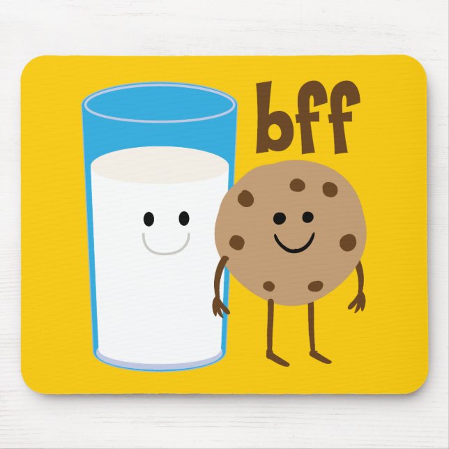 Alfombrilla De Ratón Leche y galletas BFF (Frente)