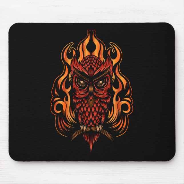 Alfombrilla De Ratón Lechuza de Fuego (Frente)