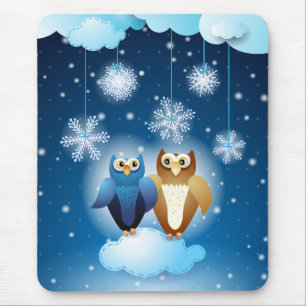 Alfombrilla De Ratón Lechuzas enamoradas, mousepad