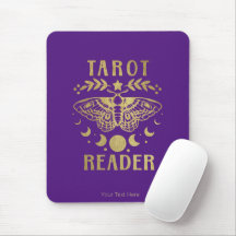 Lector Gold Tarot Moon Phase Moth Stars Mouse Pad