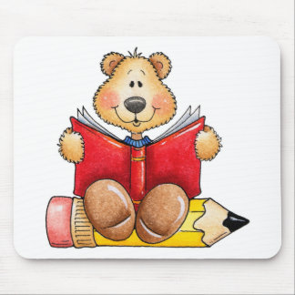 Alfombrilla De Ratón Lectura del oso de peluche