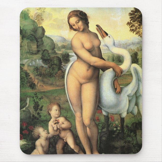 Alfombrilla De Ratón Leda y el cisne de Leonardo da Vinci (Frente)