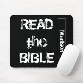 Alfombrilla De Ratón Leer la Biblia en blanco y negro