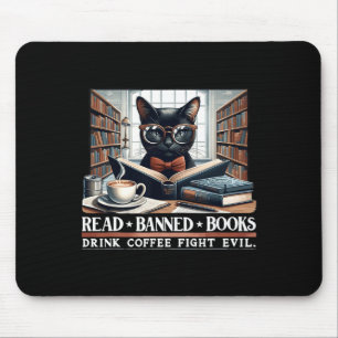 Alfombrilla De Ratón Leer libros prohibidos beber café combatir el amor