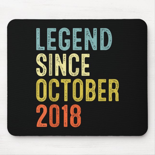 Alfombrilla De Ratón Legend Since October 2018 7th Birthday 7 Year Old  (Frente)