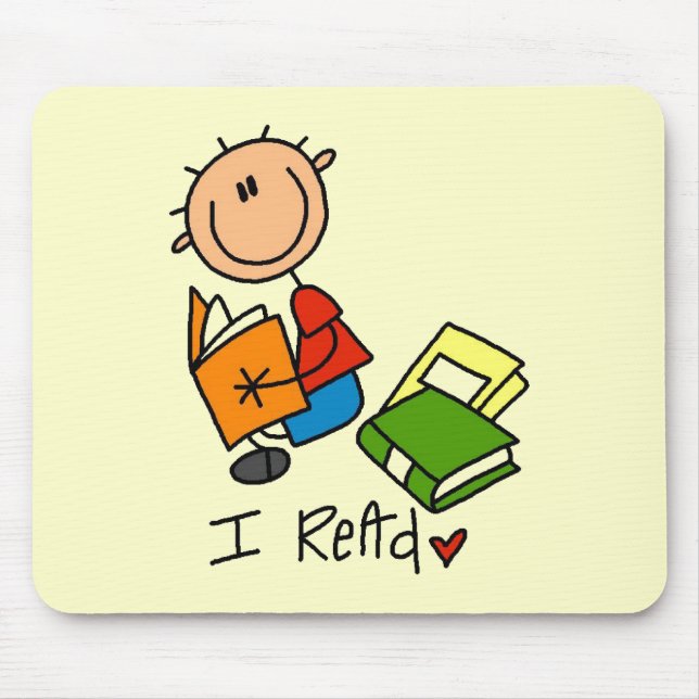 Alfombrilla De Ratón Leí camisetas y regalos (Frente)