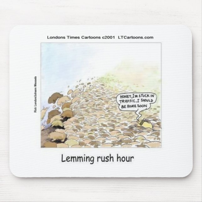Alfombrilla De Ratón Lemmings Rush Hour Funny (Frente)