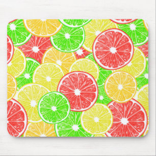 Alfombrilla De Ratón Lemon, orange, grapefruit and lime slices pattern