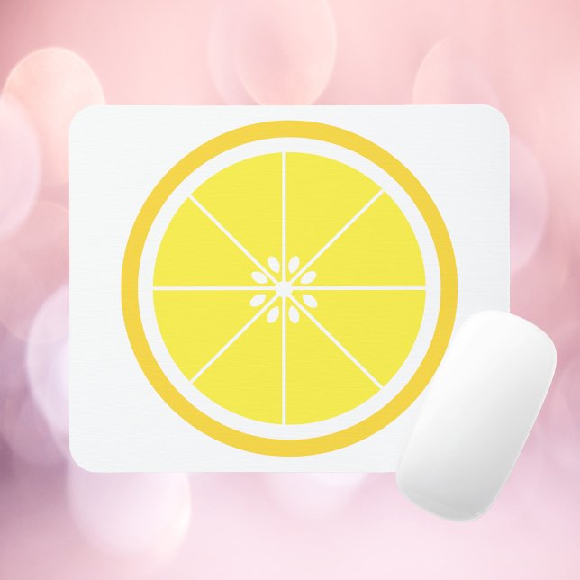 Alfombrilla De Ratón Lemon Slice Yellow (A mousepad with a yellow lemon slice.)