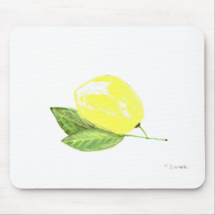 Alfombrilla De Ratón Lemon yellow fruit Watercolor Citrus Summer