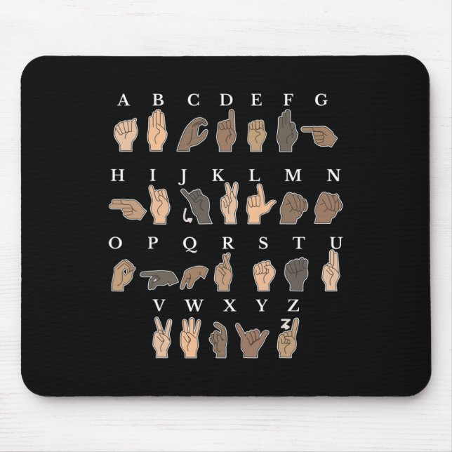 Alfombrilla De Ratón Lenguaje Rótulo Asl Gesture Deaf Awareness (Frente)
