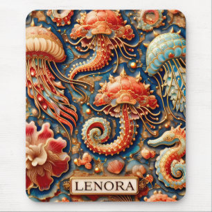 Alfombrilla De Ratón LENORA ~ FLORES ROJOS ~ Mousepad