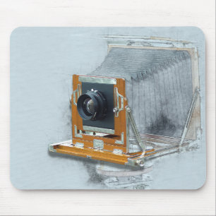 Alfombrilla De Ratón Lente retra de la imagen del vintage de la cámara
