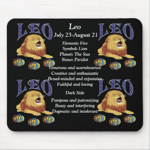 Alfombrilla De Ratón Leo Birth Rótulo Zodiac Mouse Pad