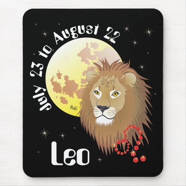 Alfombrilla De Ratón Leo julio 23 a agosto 22 Mouse Pad (Frente)