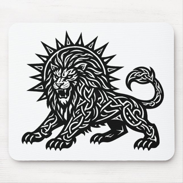 Alfombrilla De Ratón Leo Zodiaco Sol‑Melena León | BurnsInHell (Frente)