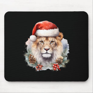 Alfombrilla De Ratón León con Navidades Gorra Sudáfrica Safari Animal