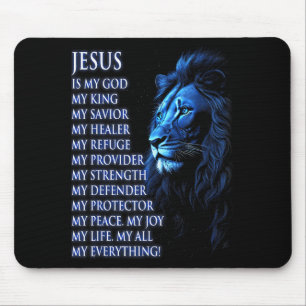 Alfombrilla De Ratón León Cristiano Jesús Es Mi Rey, Dios, Señor, Y Sa