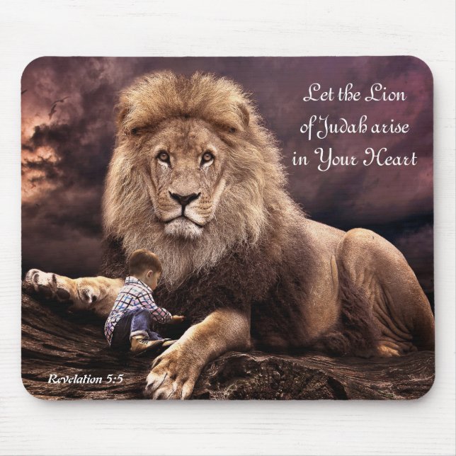 Alfombrilla De Ratón León de Judá Rev. 5:5 Mousepad (Frente)