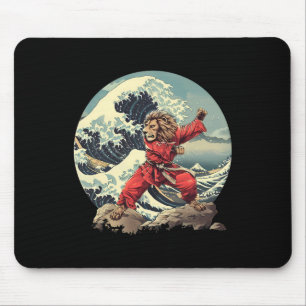 Alfombrilla De Ratón León de Karate Olas Monte Fuji Kickboxing Taekwond