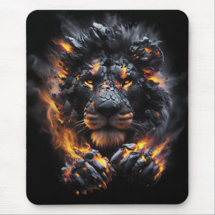 Alfombrilla De Ratón León Infierno Fantasía Fuego Bestia Arte
