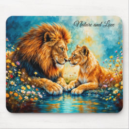 Alfombrilla De Ratón León Lanza gatos salvajes naturaleza amor vida sal