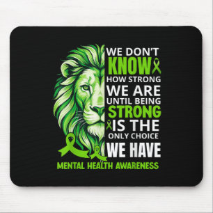 Alfombrilla De Ratón León Motivacional Cinta Verde Conciencia Salud Men