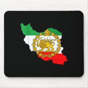 Alfombrilla De Ratón león persa, mapa de irán, bandera iraní, león &