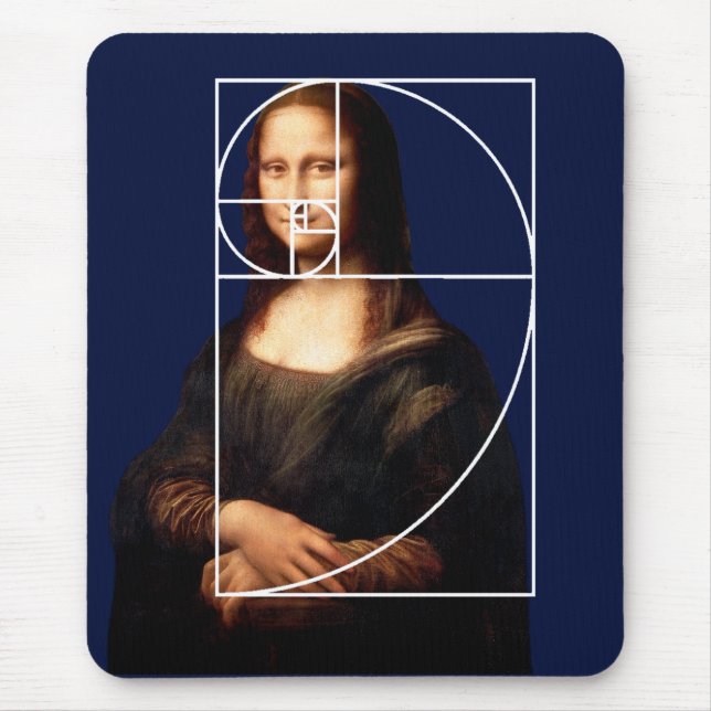 Alfombrilla De Ratón Leonardo da Vinci Mona Lisa Fibonacci Sequence (Frente)