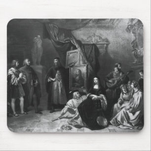 Alfombrilla De Ratón Leonardo da Vinci que pinta el Gioconda