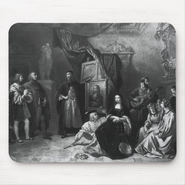 Alfombrilla De Ratón Leonardo da Vinci que pinta el Gioconda (Frente)