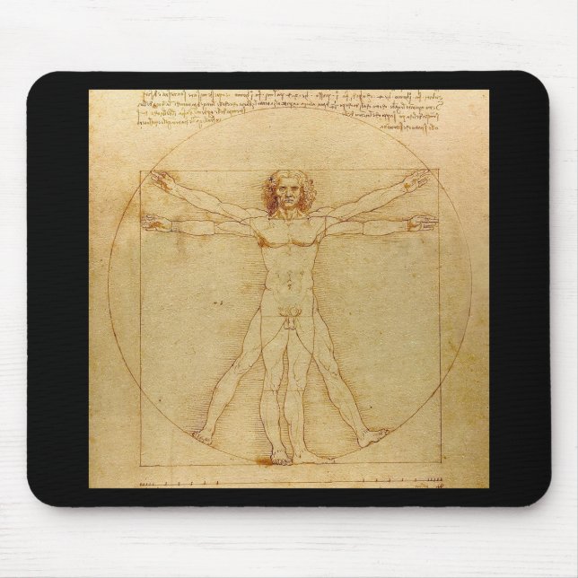 Alfombrilla De Ratón Leonardo da Vinci , Vitruvian Man (Frente)
