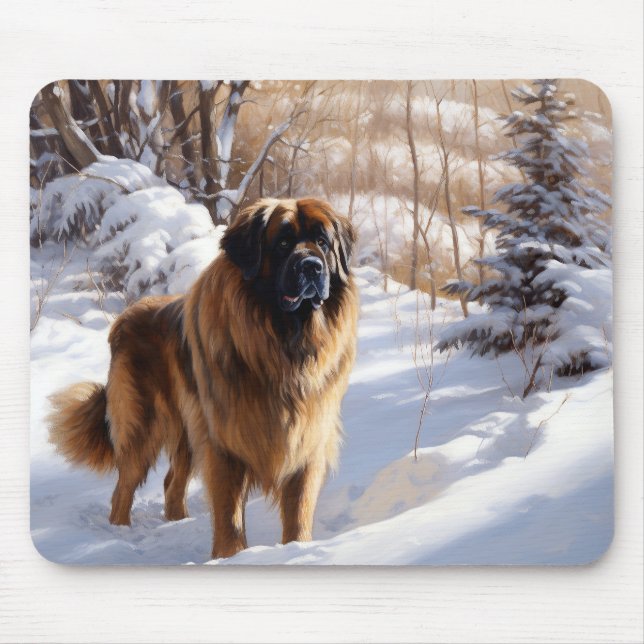 Alfombrilla De Ratón Leonberger Let It Snow Navidades (Frente)