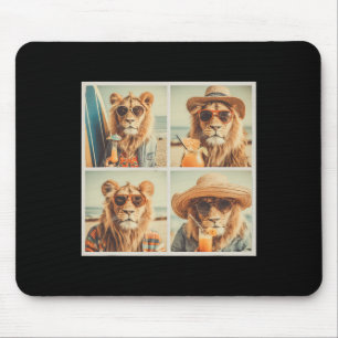 Alfombrilla De Ratón Leones geniales con gafas de sol vacaciones de ani