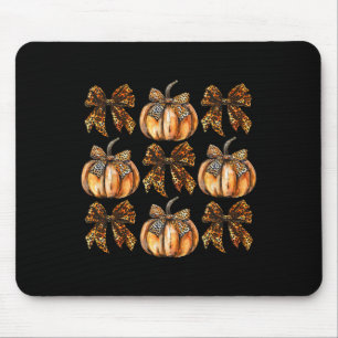 Alfombrilla De Ratón Leopard Coquette Bow Pumpkin Acción de Gracias oto