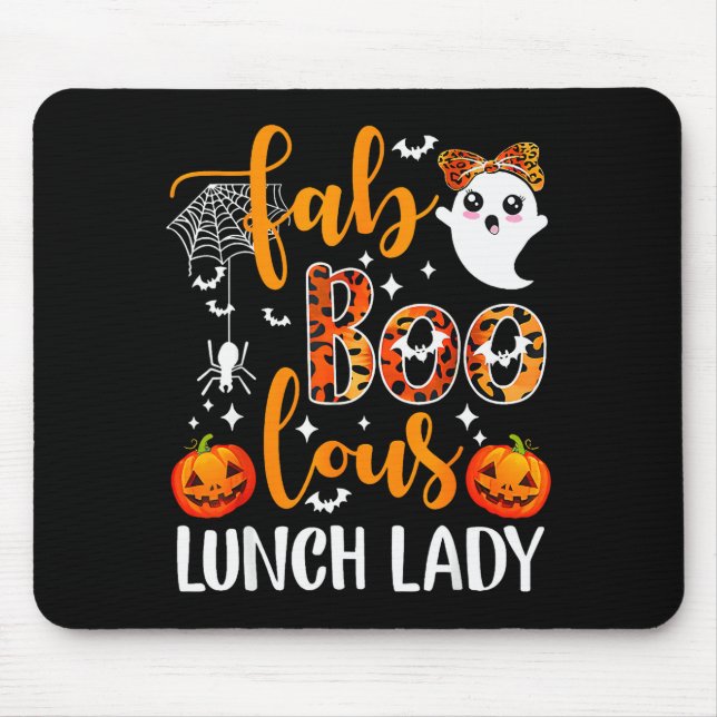 Alfombrilla De Ratón Leopard Fab Boo Lous Lunch Lady Matching Group Tee (Frente)