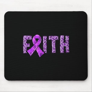 Alfombrilla De Ratón Leopard Print Purple Ribbon FAITH Drug Overdose w