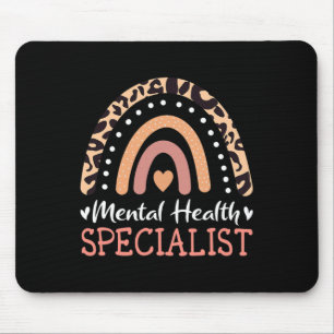 Alfombrilla De Ratón Leopard Rainbow Mental Health Specialist